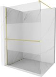 Mexen Kioto+ paroi de douche avec étagère Walk-in 100 x 200 cm, transparent/mat, or brossé