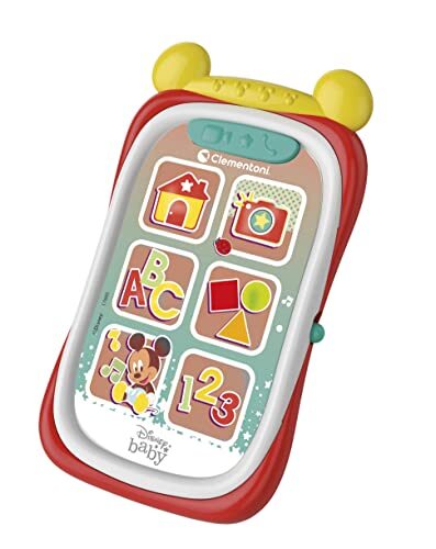 Clementoni Disney Baby Mickey telefoon speelgoed voor kinderen 9 maanden, eerste smartphone, elektronisch leerspel (Italiaanse versie), meerkleurig, 17695