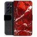 Samsung Étui Portefeuille Premium Galaxy S21 Ultra 5G - Marbre Rouge