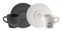 Villeroy & Boch Manufacture Rock Mickey Mouse Koffiekopje met schotel, 4-delig