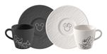 Villeroy & Boch Manufacture Rock Mickey Mouse Koffiekopje met schotel, 4-delig