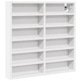 vidaXL Vitrinekast - 60x8,5x58 cm - Bewerkt Hout - Wit