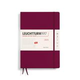 LEUCHTTURM1917 370690 Weekplanner 2025, Composition B5, hardcover, 12-maanden-kalender, gelinieerd, Port Red, Engels