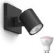 Philips Hue Runner Opbouwspot (Zwart) - Wit en Gekleurd Licht - Wandspot of Plafondspot met 1 Lichtpunt - GU10 - Hue White and Color Ambiance