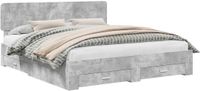 vidaXL Bedframe met lade Beton Grijs 200 x 200 cm Bewerkt hout