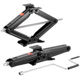 Latios Caravan/Camper Schaarkrik - Stabilisatiekrik Set - Set van 2 - Hefhoogte 10,3–59,5 cm - Draagvermogen 4082 kg - Inclusief Handkruk, Dopsleutel en Waterpas - Nivellering