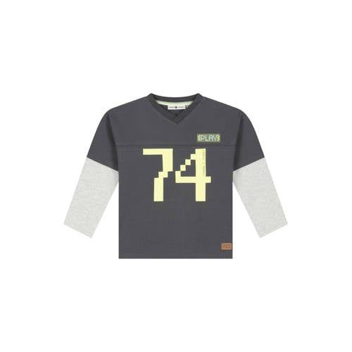 Stains&Stories longsleeve met print - antraciet