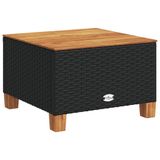 vidaXL Loungeset met kussens, polyrotan, zwart