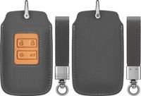 kwmobile autosleutel hoesje geschikt voor Renault 4-knops Smartkey autosleutel (alleen Keyless Go) - Autosleutel behuizing in grijs / bruin