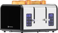 KitchenBrothers Broodrooster - 4 Sneden - RVS/Zwart