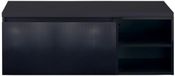 BES LED Frozen 3D Badmeubelset 120 cm - Greeplijst in Kleur - Wastafel Regaalkast met Bovenblad Zwart Mat