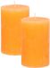 Atmosphera Stompkaars/cilinderkaars - 2x - oranje - 5 x 8 cm