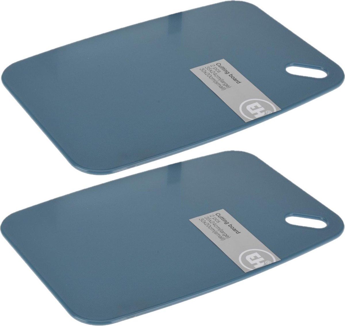 Snijplanken blauw 30 en 35 cm kunststof - 4 stuks