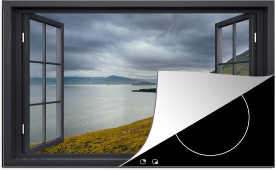 KitchenYeah® Inductie beschermer 80.2x52.2 cm - Doorkijk - Natuur - Meer