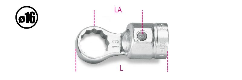 Beta Opsteek ringsleutel voor momentsleutels 652 12