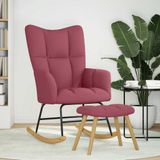 VidaXL Schommelstoel Bordeaux Rood Stof
