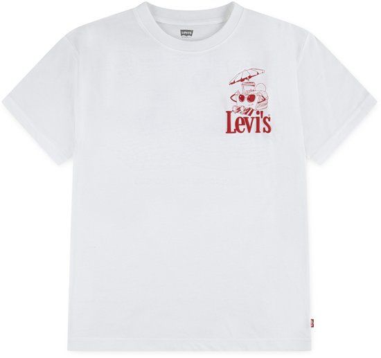 Levi's Jongens T-shirt met korte mouwen en ronde hals, maat 152, wit