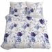 Detexpol Home Satin Coton Housse de couette 220x200cm Fleurs bleues