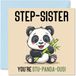Verjaardagskaarten Stu-Panda-ous Verjaardagskaarten voor stiefzus - Grappige gelukkige verjaardagskaart voor stiefzus van stiefbroer, broer of zus verjaardagscadeaus, 145 mm x 145 mm grap-wenskaarten voor vrouwen haar