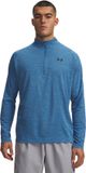 Under Armour UA Tech Textured 1/2 Zip-BLU Heren Sportshirt - Aegean Blauw - Zwart