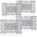 Merkloos 4-delige placemat sterren - afwasbaar - grijs - vilt - 44 x 30 cm