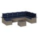vidaXL Tuinbank Set 9 st Grijs Poly rattan