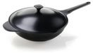 Wok 32 cm avec couvercle, 2 poignées, aluminium, adapté aux plaques à induction