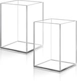 Acrylique Porte-stylo de bureau, 2 Pcs Pot à crayons transparent