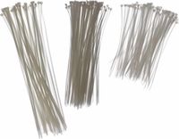 Merkloos / Sans marque Humbert Und Brandt Gmbh Kabelbinders/tie-wraps pakket wit 250x stuks in 3 verschillende formaten 18 cm(100x) - 28 cm(100x) - 40 cm(50x)