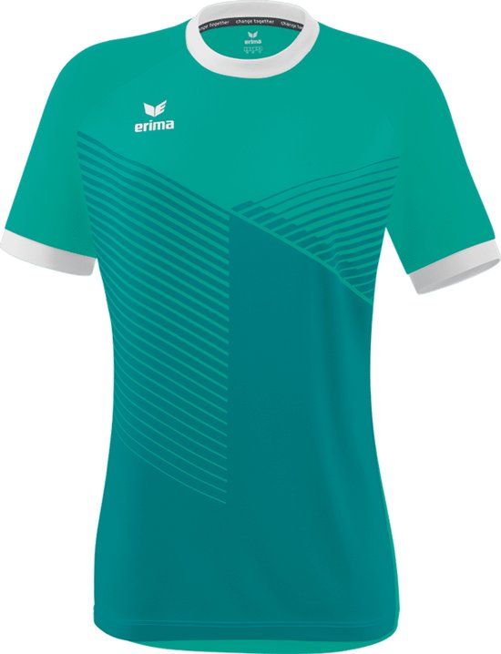 Erima Mantua Shirt Korte Mouw Dames - Columbia / Wit Maat 44