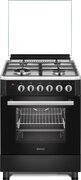 Wiggo WO-E639R(BX) - Serie 9 - 60 cm - Gasfornuis - Wok - Zwart Rvs