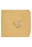 Sterntaler Baby badhanddoek met capuchon, 100 x 100 cm, giraffe Kaya, zachte, absorberende katoenen badhanddoek met schattige applicatie, voor baby's en peuters, oker