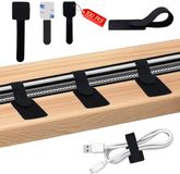 Unyqoos® Set van 100 Zelfklevende Kabelhouders - Noir