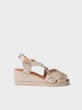 Toni Pons SALINA Espadrille ouverte pour femmes en cuir tressé avec talon compensé