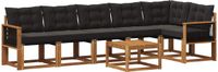 vidaXL - Buiten - bank - set - 7 - st - Naturel - en - Zwart