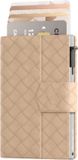 Prowallet Plus - Woven Beige - Pasjeshouder voor 8 pasjes, briefgeld en muntgeld - Uitschuifbaar - RFID Creditcardhouder - Kaarthouder Portemonnee, Premium Pashouder voor Vrouwen - Aluminium, Kunstleer - Incl. Luxe Cadeaubox