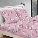Cotton Market Universeel 3D Dekbedovertrek Set Unicorn Motief 140x200 cm Katoen & Ademend