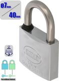 Amig - Hangslot van roestvrij staal - aanbevolen voor maritiem gebruik Model 60 - Vernikkeld messing met behandeld stalen beugel - Breedte: 40 mm