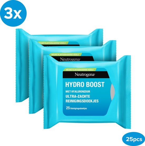 Neutrogena Hydro Boost Aqua Cleansing Wipes - 3 x 25 wipes