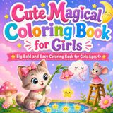 Cute Magical Coloring Book for Girls: Big Bold and Easy Coloring Book for Girls Ages 4+