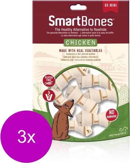 Smartbones Classic Bone Chews Kip - Hondensnacks - 3 x Mini