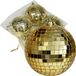 Othmar Decorations discobal kerstballen - 4x - goud - 8 cm - kunststof - spiegelbol