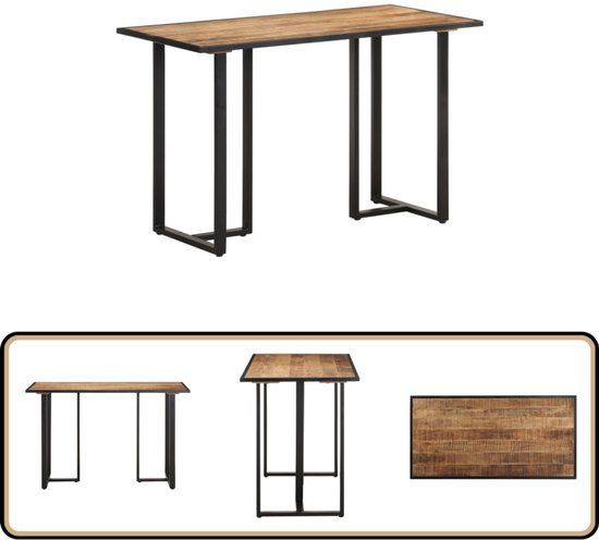 vidaXL Eettafel 120 cm ruw mangohout