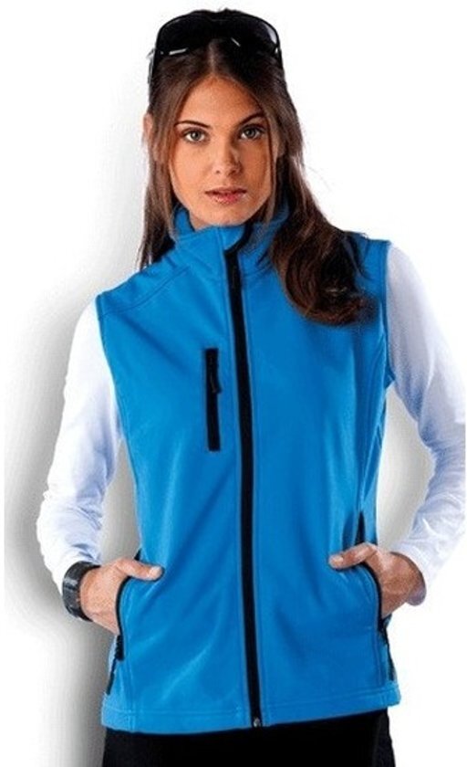 Kariban Softshell bodywarmer blauw voor dames - Waterproof/waterdichte sport vesten XL 42/54