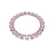 Swarovski Millenia Tennisketting, Oversized kristallen, Octagon-slijpvorm, Paars, Goudkleurige toplaag