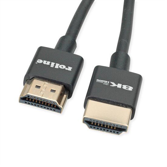 Roline HDMI kabel | Slimline | HDMI2.1 (8K 60Hz + HDR) | zwart | 1,5 meter
