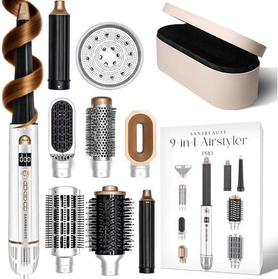 Sansbeauté® 9-in-1 Airstyler met Diffuser en Opbergdoos