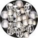 Kaemingk B.V. Kerstversiering boules de Noël en plastique argent 6-8-10 cm paquet de 36x pièces - Décoration de sapin de Noël