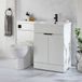 Hudson Reed Ensemble meuble-lavabo & WC - Blanc - Droite - 110,5 cm - Poignées invisibles noires - Moderne - Cluo-Select