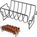 Sans marque Rack à côtes acier inoxydable pour 6 côtes barbecues à gaz charbon de bois - four lavable au lave-vaisselle 35 x 20 x 115